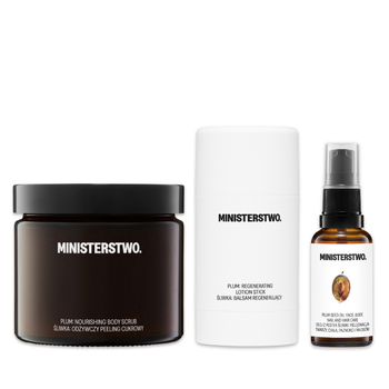 Set Śliwka: peeling, balsam i olejek