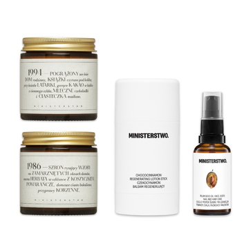 Zestaw "Pięknych Świąt": 2x świeca + balsam + olejek